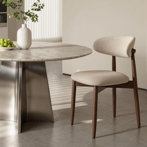 Juego de 4 Sillas de Comedor COLAMY de Estilo Moderno de Mediados de <span class=keywords><strong>Siglo</strong></span>, Asiento Acolchado Tapizado, Acabado en Nogal, 26 Pulgadas, Muebles para Comedor/Cocina - Product Image 2