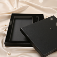 Boîte cadeau rigide noire, emballage haut de gamme pour cadeau de luxe, robuste, finition lisse, personnalisable, légère, portable