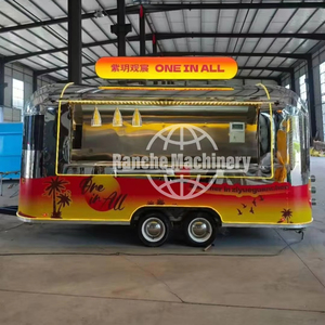 Chariot de nourriture mobile entièrement équipé avec friteuse, café, chariot personnalisé, remorque de nourriture avec équipement de cuisine complet - Product Image 1