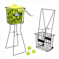 Support pour balles de tennis, capacité 72 balles, panier de ramassage en métal, accessoires d'entraînement pour le court de tennis, sans se pencher