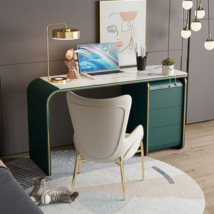 Bureau en bois AIYI Light Luxury SLATE pour la chambre à coucher, bureau d'écriture de chevet, bureau de bureau, mobilier moderne - Product Image 5