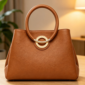 Nouveau Sac Fourre-tout Rond en Cuir Véritable Vintage 2026 avec Logo Personnalisé et Multiples Compartiments pour Affaires – Vente en Gros - Product Image 2