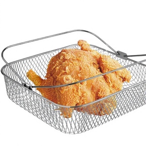 Stainless Steel Mesh Air Fryer <b>Basket</b> with Handle Durable Colander Strainer for Fried Food Cooking - Product Image 2