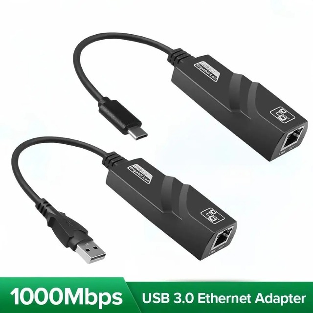 1000Mbps USB3.0 to Rj45 Network Card RTL8153 Lan Ethernet Adapter 10/100/1000Mbps Network Card for PC Macbook Laptop Win 10/11