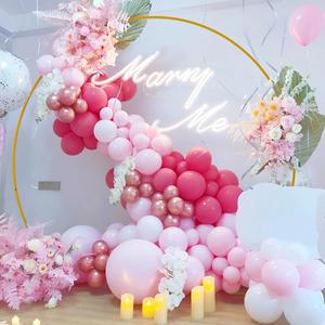 9.5ft or/blanc métal Durable fleur artificielle cercle arc de mariage toile de fond décoration pour la fête d'anniversaire de mariage - Product Image 2