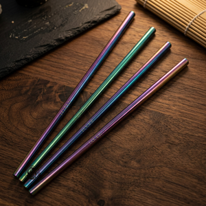 <b>Metal</b> Drinking <b>Straws</b> 4-Pack Reusable Cocktail Modern Style Multicolor - Product Image 5