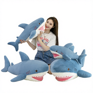 Novo Brinquedo de Pelúcia Curto em Forma de Tubarão, Almofada para Meninas, Boneca para Dormir, Enchimento de Algodão PP, 100-150cm, Adequado para Jovens, Atacado Baigou - Product Image 1