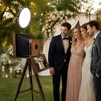 Écran tactile 15,6 pouces, 60W, équipement de fête et de mariage, photomaton portable en bois