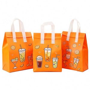 กระเป๋าเก็บความเย็นแบบไม่ทอ สีตามสั่ง เป็นมิตรกับสิ่งแวดล้อม สำหรับเครื่องดื่ม กาแฟ โปรโมชั่นแบรนด์ ของชำ และบริการจัดส่ง - Product Image 2