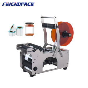 Semi-automatic Labeling Machine Desktop Round Plastic Bottle Cans Sticker Labeling Printing Machine With Stainless Steel Housing