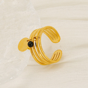ZOGXIN Gold Tone Multi Layer Cuff <b>Bracelet</b> With Natural Stone Charm <b>Adjustable</b> For Women Fashion Jewelry - Product Image 3