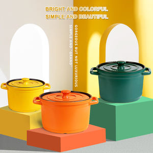 Articles de cuisine en gros, <span class=keywords><strong>Mini</strong></span> casseroles rondes isolées en émail, récipients chauds pour aliments, Pot à soupe, Casserole en porcelaine - Product Image 2