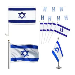 Hight Qualidade Bandeiras Nacionais De Poliéster Preço Barato Bandeira Do Carro Israel Com Pólo De Plástico
