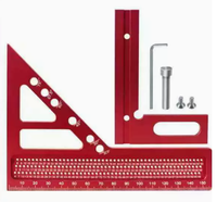 Règle de mesure industrielle en alliage d'aluminium durable multi-angles 3D - Outil de traçage de trous carrés précis pour projets industriels et bricolage