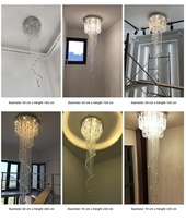 Lustre moderne en acier inoxydable pour villa, luminaire suspendu long pour plafond haut, lustre LED de luxe en cristal pour escalier