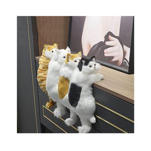 Patung kucing realistis gantung boneka kucing hewan kucing putih mainan realistis hadiah Hari ulang tahun tidur Natal - Product Image 1