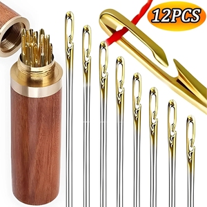12PCS Side Holes Blind <strong>Needles</strong> Sewing Stainless Steel Elderly <strong>Needle</strong> for Sewing Household DIY <strong>Beading</strong> Threading <strong>Needles</strong> - Product Image 1