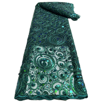 NI.AI nouveau Design luxe broderie fleur séquence Net dentelle Design africain brodé paillettes tissu pour robe de soirée de mariage