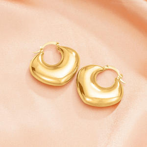 Orecchini a Cerchio Louvanc a Forma di Cuore, Placcati in Oro, in Lega di Zinco, Unisex, Gioielli alla Moda, Colore Oro 18K o Argento a Scelta - Product Image 5