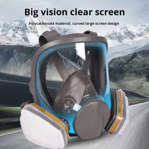 6800 Gasmaske Silikon Voll gesichts maske Aktivkohle filter Sprüh farbe Chemisches Pestizid Brand bekämpfung Staub dicht Wieder verwendbar - Product Image 3