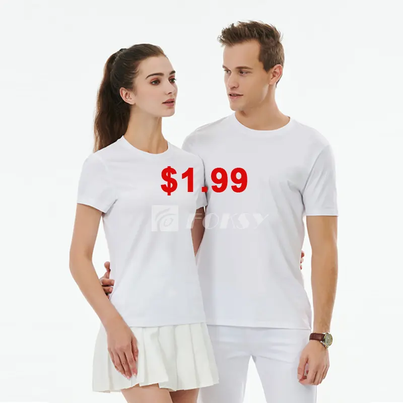 T-Shirt Wholesale Rate Promotion Cheapest T-Shirt Basic Cotton Fabric Cheap Round Neck Plain Tshirt For Printing