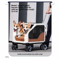 Chariot de transport multifonctionnel et pliable pour animaux de compagnie, grande capacité, pour voiture, poussette d'extérieur pour chiens, cage de voyage pliable pour voiture