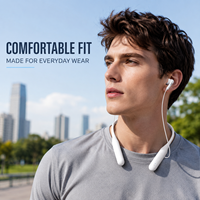 Auricolari In-Ear con Fascia da Collo C01, 800mAh, 200 Ore di Riproduzione, 365 Giorni di Standby, Bluetooth 5.3 a Bassa Latenza, Riduzione del Rumore ENC, IPX3