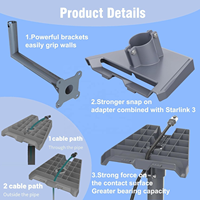 Kit de montage mural et de fixation au toit pour Starlink Gen 3, support long en forme de L avec adaptateur de tuyau pour support de parabole Starlink V3 Standard