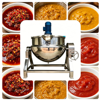 Marmite électrique basculante YYHB 500L avec cuve de mélange en acier inoxydable 304 de qualité alimentaire et grattoir en PTFE, puissance 12/18/27kW pour sauces et pâtes