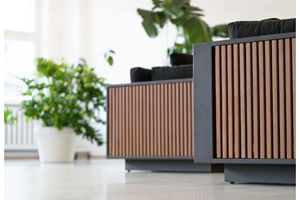 AJUNION Meubles <span class=keywords><strong>de</strong></span> <span class=keywords><strong>jardin</strong></span> <span class=keywords><strong>de</strong></span> luxe Ensemble <span class=keywords><strong>de</strong></span> canapés sectionnels Cadre en <span class=keywords><strong>aluminium</strong></span> Lattes à <span class=keywords><strong>effet</strong></span> <span class=keywords><strong>bois</strong></span> Ensemble <span class=keywords><strong>de</strong></span> <span class=keywords><strong>salon</strong></span> d'extérieur Meubles <span class=keywords><strong>de</strong></span> patio en forme <span class=keywords><strong>de</strong></span> L - Product Image 6