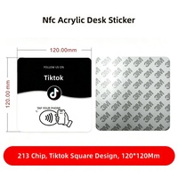 Carte NFC RFID ISO personnalisée en acrylique pour avis sociaux, puce NTAG216 13,56 MHz, paiement sans contact intelligent, support de paiement pour restaurant, hôtel