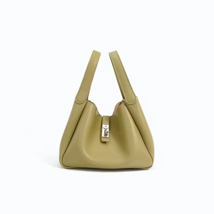 Custom Logo Fashion Ladies High-end Genuine Leather Zipper Closure Medium Hardness Tote <b>Bucket</b> Shoulder <b>Bag</b> Polyester <b>Women</b> - Product Image 4