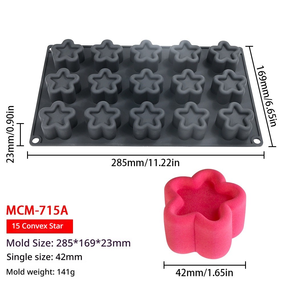 (15 étoiles concaves consécutives 141g) mcm-715a noir