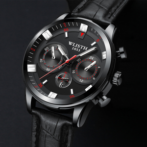 Reloj de pulsera de cuarzo para hombre, cronógrafo con esfera negra, calendario, cronógrafo, informal, nuevo diseño, 42mm, 2022 - Product Image 2