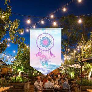 Venta al por mayor personalizado estilo bohemio Pentágono bandera impresión completa decoración nórdica Fondo colgante imagen banderas promocionales pancartas - Product Image 3