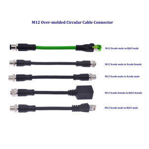 防水IP67 M12 3 4 5 6 8 12 17ピン男性と女性フロントバックパネルマウントコネクタソケット22 24AWGケーブルワイヤー付き - Product Image 6