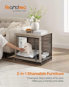 ZJH pour meuble de caisse pour chien enduit de poudre écologique 27.2 "chenil de table d'extrémité latérale pour petites races cage intérieure de 30 lb - Product Image 2