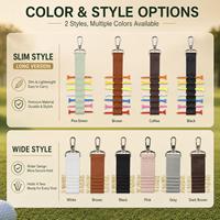 Porte-tee de golf personnalisé vierge, gravure laser de logo sur mesure, sangle en similicuir pour tee de golf, cadeau pour golfeur, accessoires de golf