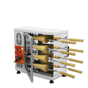 Máquina Eléctrica/de Gas para Pastel de Chimenea (Kurtos Kalacs), Máquina para Hacer 8 Conos de Helado, Máquina para Hacer Panecillos de Chimenea de Hungría - Product Image 1