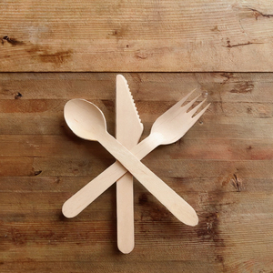 Ensemble de couverts jetables biodégradables en bois Greenwood de 16 cm avec cuillère, fourchette et couteau - Style simple pour les fêtes - ZF Global Export - Product Image 3