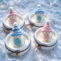 Niedliche Schneemann-förmige Duftkerze Heimdekoration Weihnachtsgeschenk Gips-Schalenkerze