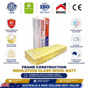 <span class=keywords><strong>Laine</strong></span> <span class=keywords><strong>de</strong></span> verre ignifuge A1 conforme à la norme AS/NZS 4859.1 pour murs, isolation thermique hydrophobe R2.7 pour l'Australie - Product Image 1
