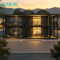 Bâtiment préfabriqué en conteneur Akay, structure en acier galvanisé, imperméable, maison modulaire portable pour rue commerciale