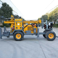 Foreuse de puits d'eau sur roues QY260, profondeur 260 m, machine de forage pneumatique DTH avec treuil de 15 kN