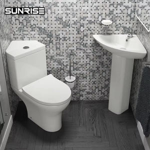 Ensemble <span class=keywords><strong>WC</strong></span> et lavabo moderne en céramique pour salle de bain, lavabo sur pied, lavabo d'angle, lavabo avec bidet - Product Image 1