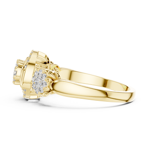 Anillo de Diamantes Dorado Elegante para Mujer, Diseño Clásico y Elegante para Bodas, Compromisos, Fiestas y Uso Diario - Product Image 3