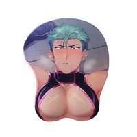 Tapis de souris en silicone avec repose-poignet, impression haute définition 2024, design personnalisé avec logo, motif sexy 3D avec tétons, anime masculin