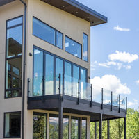 Poteau de main courante extérieur en acier inoxydable, balustrade en verre, garde-corps de balcon moderne