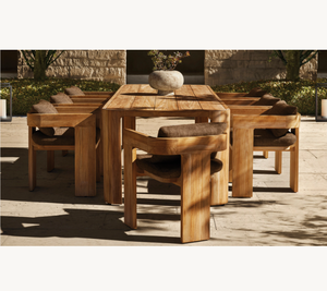 Meubles de <span class=keywords><strong>jardin</strong></span> en <span class=keywords><strong>bois</strong></span> de teck de luxe Grand ensemble de salle à manger <span class=keywords><strong>Table</strong></span> à manger en teck massif avec 8 chaises - Product Image 1