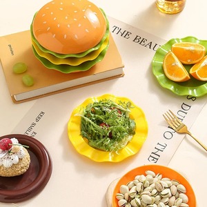 Stackable Hamburger Plate Set Burger 6 Layers Mini Dinner Plate High Value Bone Spit Plate Funny Sauce Containers <b>Table</b> Decor - Product Image 3